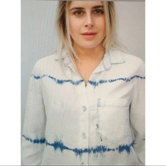 New*‎ Bella Dahl Tie Dye Stripe Shirt - Picture 7 of 8